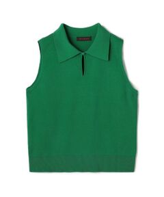 TOMORROWLAND / トゥモローランド ニット・セーター | ファインポリエステル ビッグカラーノースリーブプルオーバー