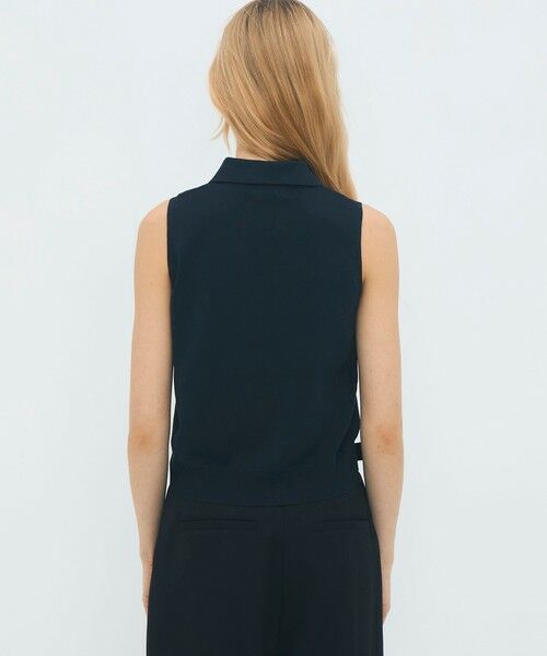 TOMORROWLAND / トゥモローランド ニット・セーター | ファインポリエステル ビッグカラーノースリーブプルオーバー | 詳細4