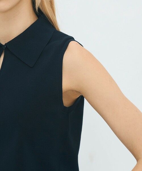 TOMORROWLAND / トゥモローランド ニット・セーター | ファインポリエステル ビッグカラーノースリーブプルオーバー | 詳細6