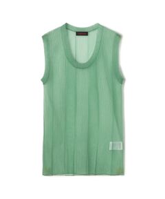 TOMORROWLAND / トゥモローランド ニット・セーター | シアーナイロン ランダムリブノースリーブプルオーバー