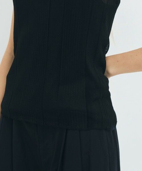 TOMORROWLAND / トゥモローランド ニット・セーター | シアーナイロン ランダムリブノースリーブプルオーバー | 詳細7