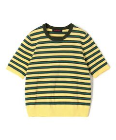 TOMORROWLAND - maiami ニット　イエロー カシミヤシルクリブ クルーネックプルオーバー （ニット