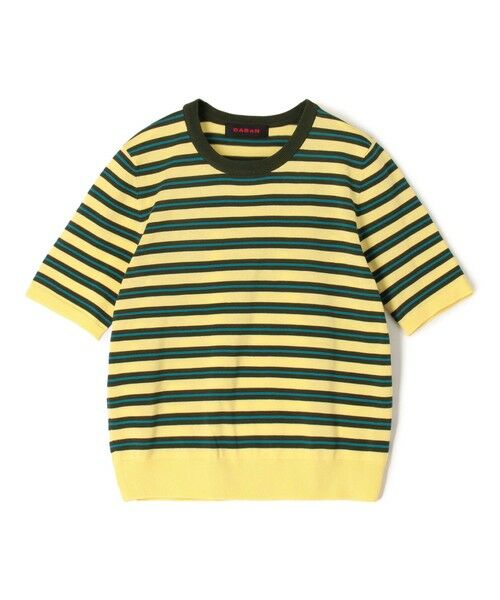 TOMORROWLAND/トゥモローランド コットンストライプ ハーフスリーブプルオーバー 22 イエロー系 S(9号)