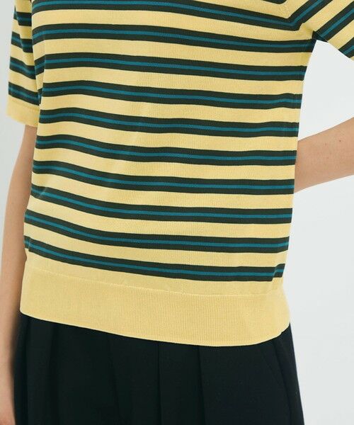 TOMORROWLAND / トゥモローランド ニット・セーター | コットンストライプ ハーフスリーブプルオーバー | 詳細7
