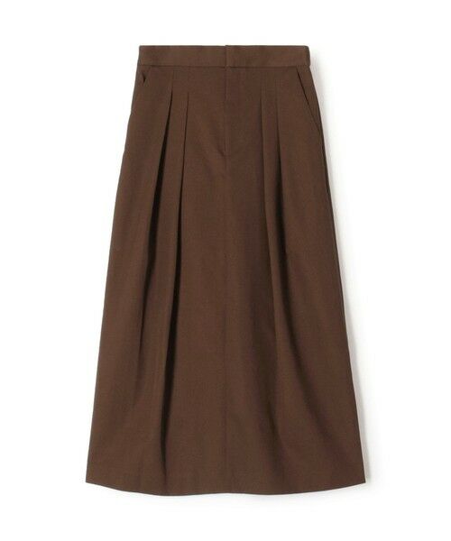 TOMORROWLAND / トゥモローランド ロング・マキシ丈スカート | コットンギャバジン 2タックロングスカート(49 ダークブラウン)