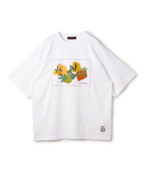 caban Tシャツ CABaN スビンコットン フラワーサークルプリントTシャツ