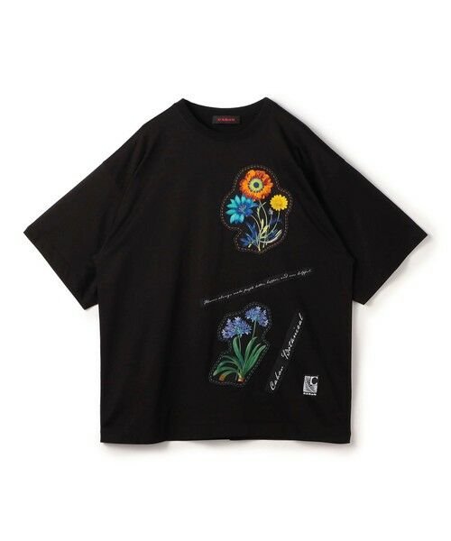 CABaN スビンコットン FLOWERSモチーフTシャツ （カットソー