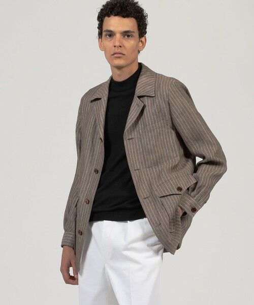 TOMORROWLAND / トゥモローランド ブルゾン | リネン ダブルポケット シャツジャケット SOLBIATI | 詳細1