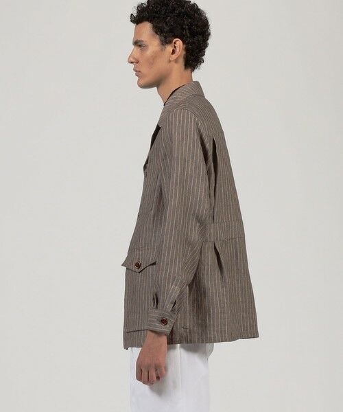 TOMORROWLAND / トゥモローランド ブルゾン | リネン ダブルポケット シャツジャケット SOLBIATI | 詳細3