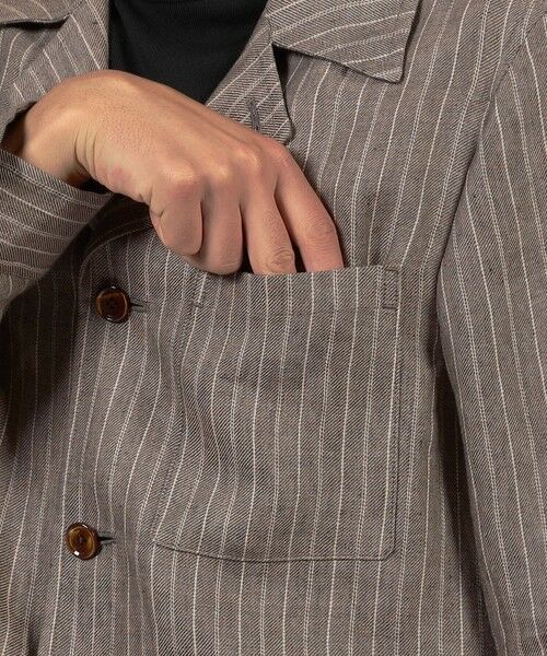 TOMORROWLAND / トゥモローランド ブルゾン | リネン ダブルポケット シャツジャケット SOLBIATI | 詳細8