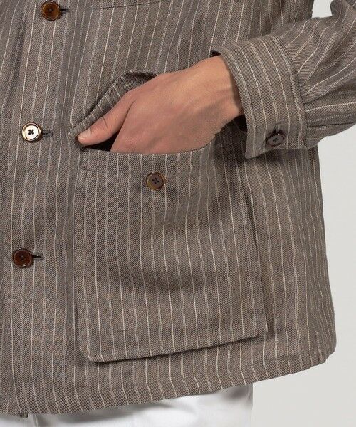 TOMORROWLAND / トゥモローランド ブルゾン | リネン ダブルポケット シャツジャケット SOLBIATI | 詳細9