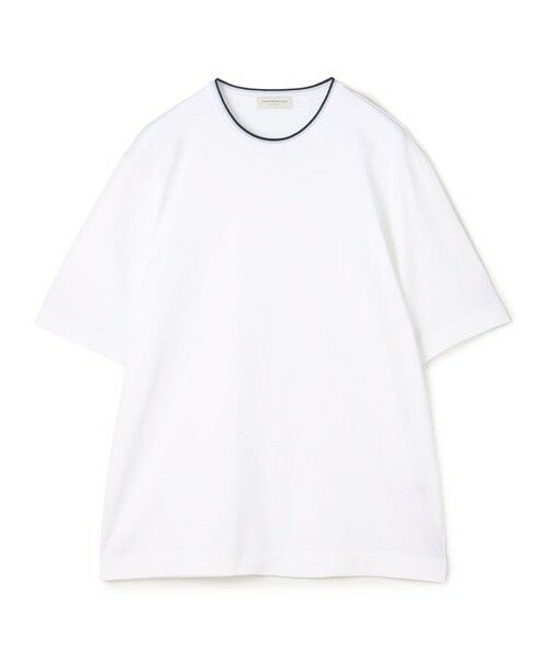 TOMORROWLAND/トゥモローランド スーピマコットン ニットコンビ ハーフスリーブカットソー 11 ホワイト L