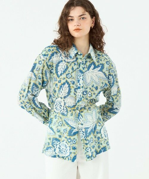 TOMORROWLAND / トゥモローランド シャツ・ブラウス（半袖以外） | トリアセテートポリエステルリネンプリント レギュラーカラーシャツ | 詳細2