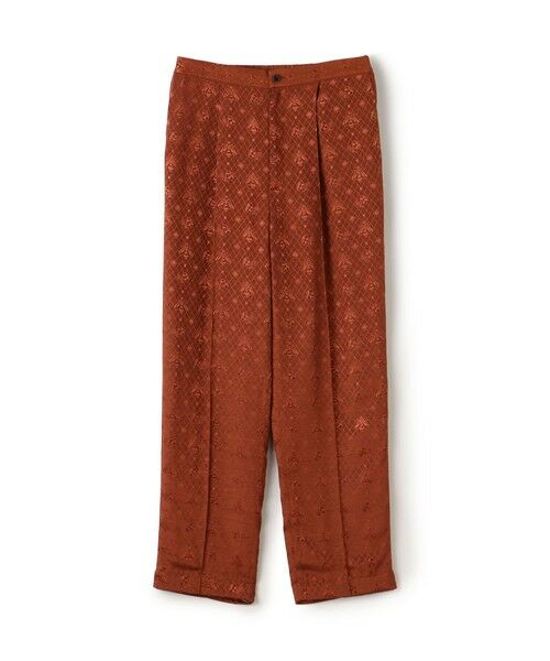 TOMORROWLAND/トゥモローランド ポリエステルレーヨンプリント タックテーパードパンツ 29 ダークオレンジ 36