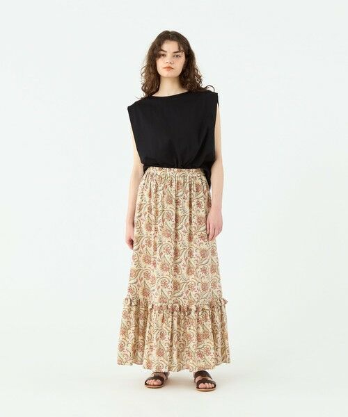 TOMORROWLAND / トゥモローランド ロング・マキシ丈スカート | レーヨンプリント ティアードマキシスカート | 詳細1