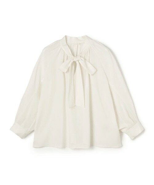 TOMORROWLAND/トゥモローランド シアートロピカル ボウタイブラウス 11 ホワイト 36(9号)