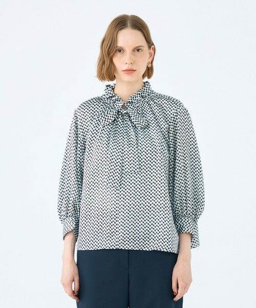 TOMORROWLAND / トゥモローランド シャツ・ブラウス（半袖以外） | ラグスクエアプリント フリルネックブラウス | 詳細2