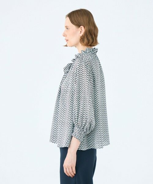 TOMORROWLAND / トゥモローランド シャツ・ブラウス（半袖以外） | ラグスクエアプリント フリルネックブラウス | 詳細3