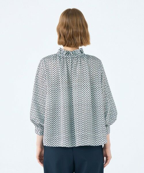 TOMORROWLAND / トゥモローランド シャツ・ブラウス（半袖以外） | ラグスクエアプリント フリルネックブラウス | 詳細4