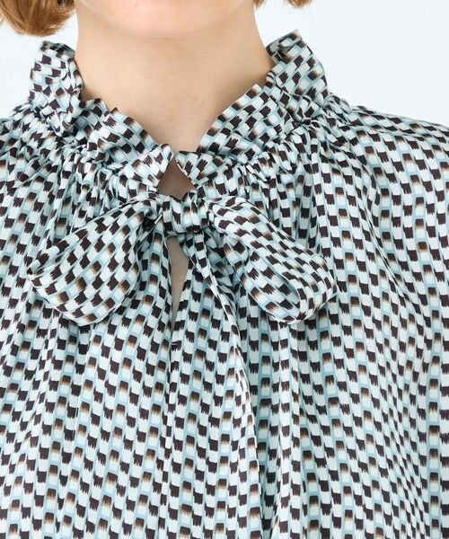 TOMORROWLAND / トゥモローランド シャツ・ブラウス（半袖以外） | ラグスクエアプリント フリルネックブラウス | 詳細5