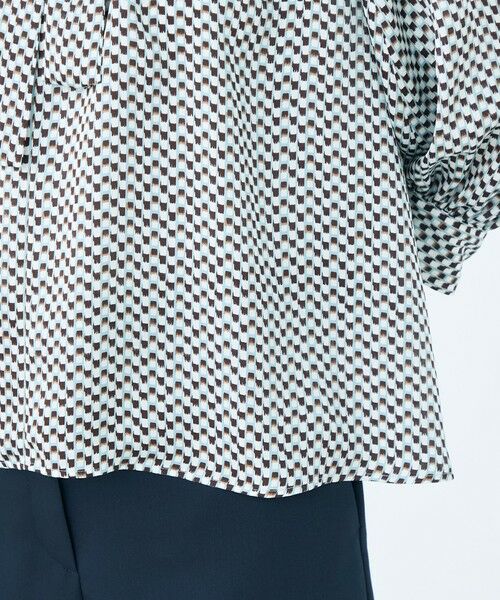 TOMORROWLAND / トゥモローランド シャツ・ブラウス（半袖以外） | ラグスクエアプリント フリルネックブラウス | 詳細7