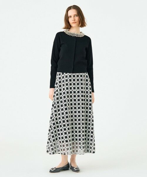 TOMORROWLAND / トゥモローランド カーディガン・ボレロ | ウールポリエステルパールコンビ クルーネックカーディガン | 詳細1