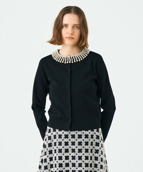 TOMORROWLAND / トゥモローランド カーディガン・ボレロ | ウールポリエステルパールコンビ クルーネックカーディガン | 詳細2