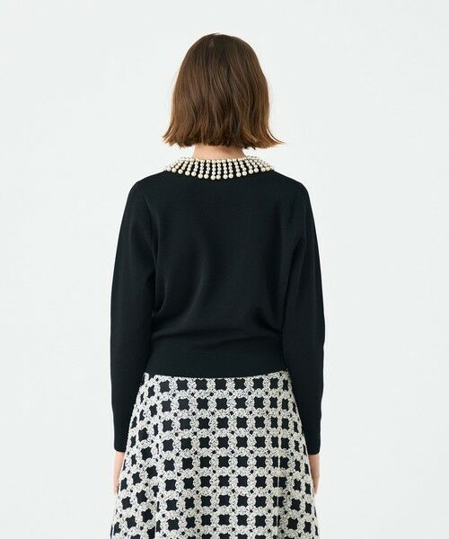 TOMORROWLAND / トゥモローランド カーディガン・ボレロ | ウールポリエステルパールコンビ クルーネックカーディガン | 詳細4