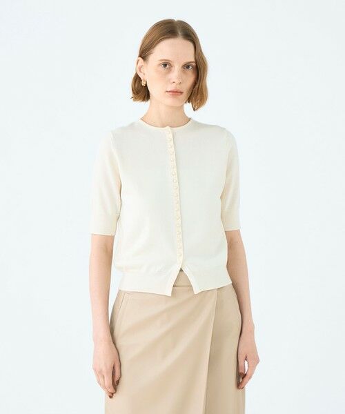 TOMORROWLAND / トゥモローランド ニット・セーター | パールコンビ バックシャンハーフスリーブプルオーバー | 詳細10