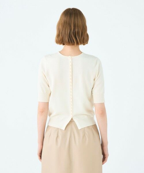 TOMORROWLAND / トゥモローランド ニット・セーター | パールコンビ バックシャンハーフスリーブプルオーバー | 詳細4