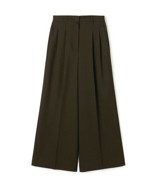 TOMORROWLAND/トゥモローランド バラシアストレッチ 2タックワイドパンツ 57 カーキ 34(7号)