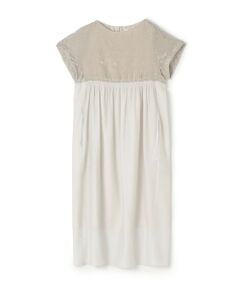 TOMORROWLAND / トゥモローランド ミニ丈・ひざ丈ワンピース | ベルベットコンビ Iラインワンピース