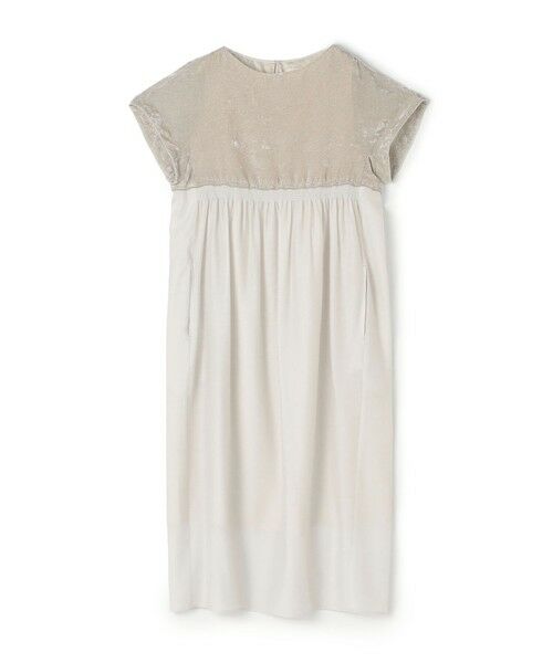 TOMORROWLAND/トゥモローランド ベルベットコンビ Iラインワンピース 13 ライトグレー 36(9号)