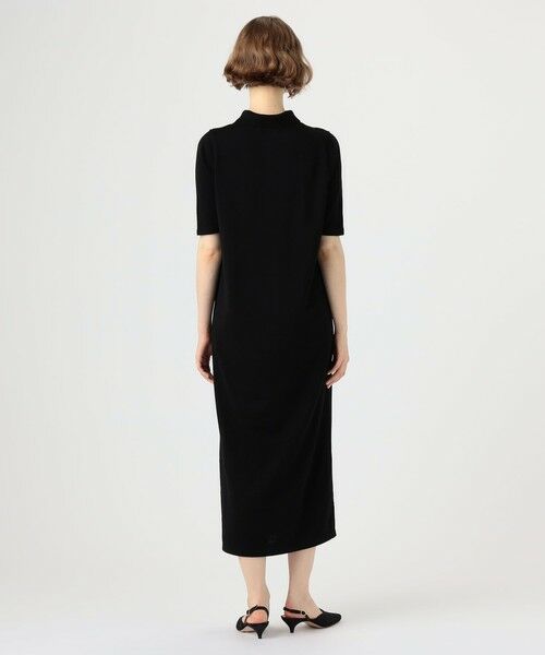 TOMORROWLAND / トゥモローランド ミニ丈・ひざ丈ワンピース | ウールポリエステルパールコンビ ポロロングワンピース | 詳細4