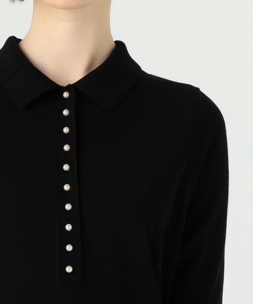 TOMORROWLAND / トゥモローランド ミニ丈・ひざ丈ワンピース | ウールポリエステルパールコンビ ポロロングワンピース | 詳細5
