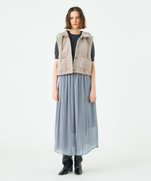 TOMORROWLAND / トゥモローランド ベスト | キルティングベロア ショートベスト | 詳細1