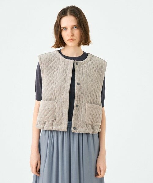 キルティングベロア ショートベスト （ベスト）｜TOMORROWLAND