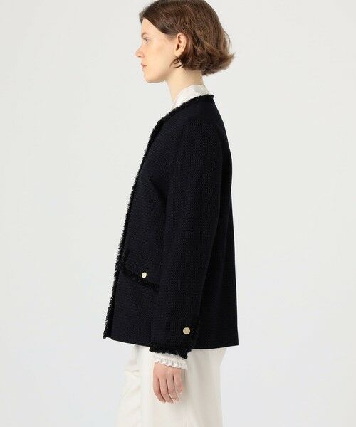 TOMORROWLAND / トゥモローランド ノーカラージャケット | クレストドビー Vクルージャケット | 詳細3