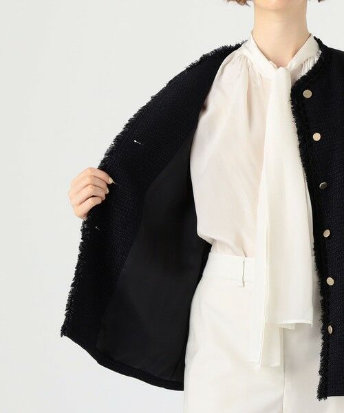 TOMORROWLAND / トゥモローランド ノーカラージャケット | クレストドビー Vクルージャケット | 詳細5