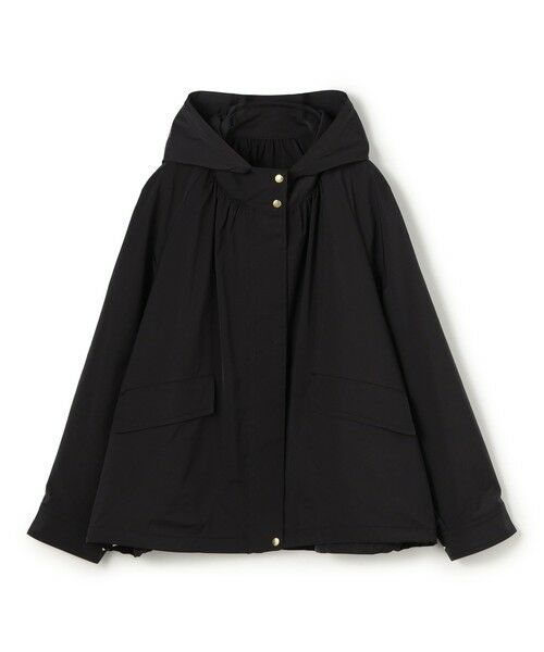 美品　トゥモローランド　ショートコート　黒　定価¥38,500 ハイカウントタフタ フーデッドショートコート （ブルゾン