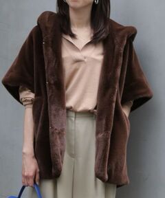 TOMORROWLAND / トゥモローランド その他アウター | スムースファー フーディーポンチョ