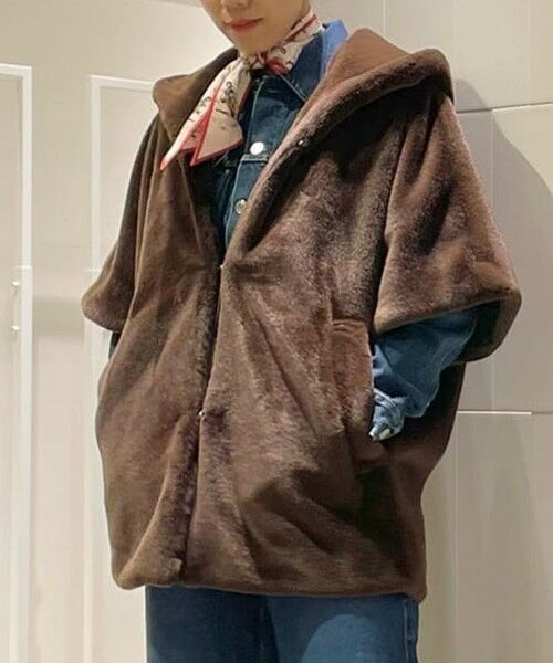 TOMORROWLAND / トゥモローランド その他アウター | スムースファー フーディーポンチョ | 詳細12