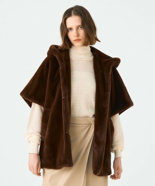 TOMORROWLAND / トゥモローランド その他アウター | スムースファー フーディーポンチョ | 詳細2