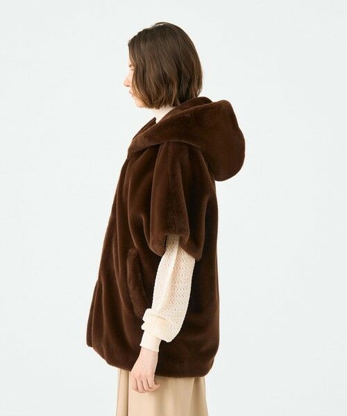 TOMORROWLAND / トゥモローランド その他アウター | スムースファー フーディーポンチョ | 詳細3