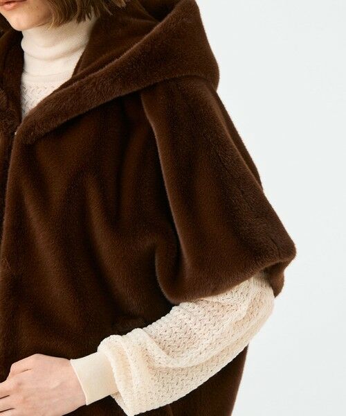 TOMORROWLAND / トゥモローランド その他アウター | スムースファー フーディーポンチョ | 詳細7