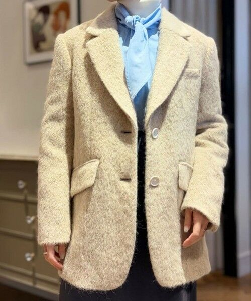 TOMORROWLAND / トゥモローランド テーラードジャケット | ライトアルパカシャギー テーラードジャケット(43 グレージュ)