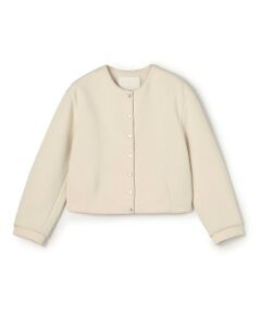 断捨離sale❣️BEIGE. カーキ ノーカラージャケット　2サイズ ジャージーライクジョーゼット カラーレスジャケット （ノー