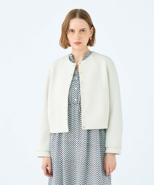 TOMORROWLAND / トゥモローランド ノーカラージャケット | リップルダンボール ライトクルーネックジャケット | 詳細2