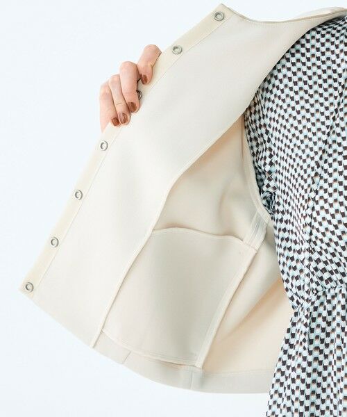 TOMORROWLAND / トゥモローランド ノーカラージャケット | リップルダンボール ライトクルーネックジャケット | 詳細5