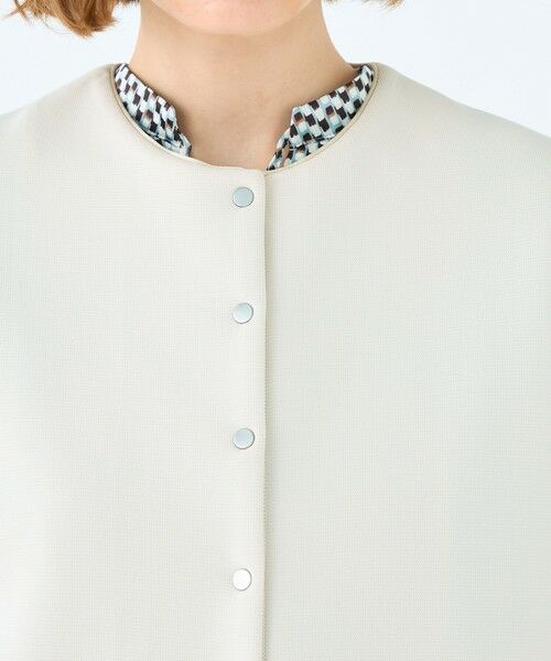 TOMORROWLAND / トゥモローランド ノーカラージャケット | リップルダンボール ライトクルーネックジャケット | 詳細6